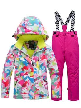 Riuiyele Girl Hooded Snow Ski Insulated Set