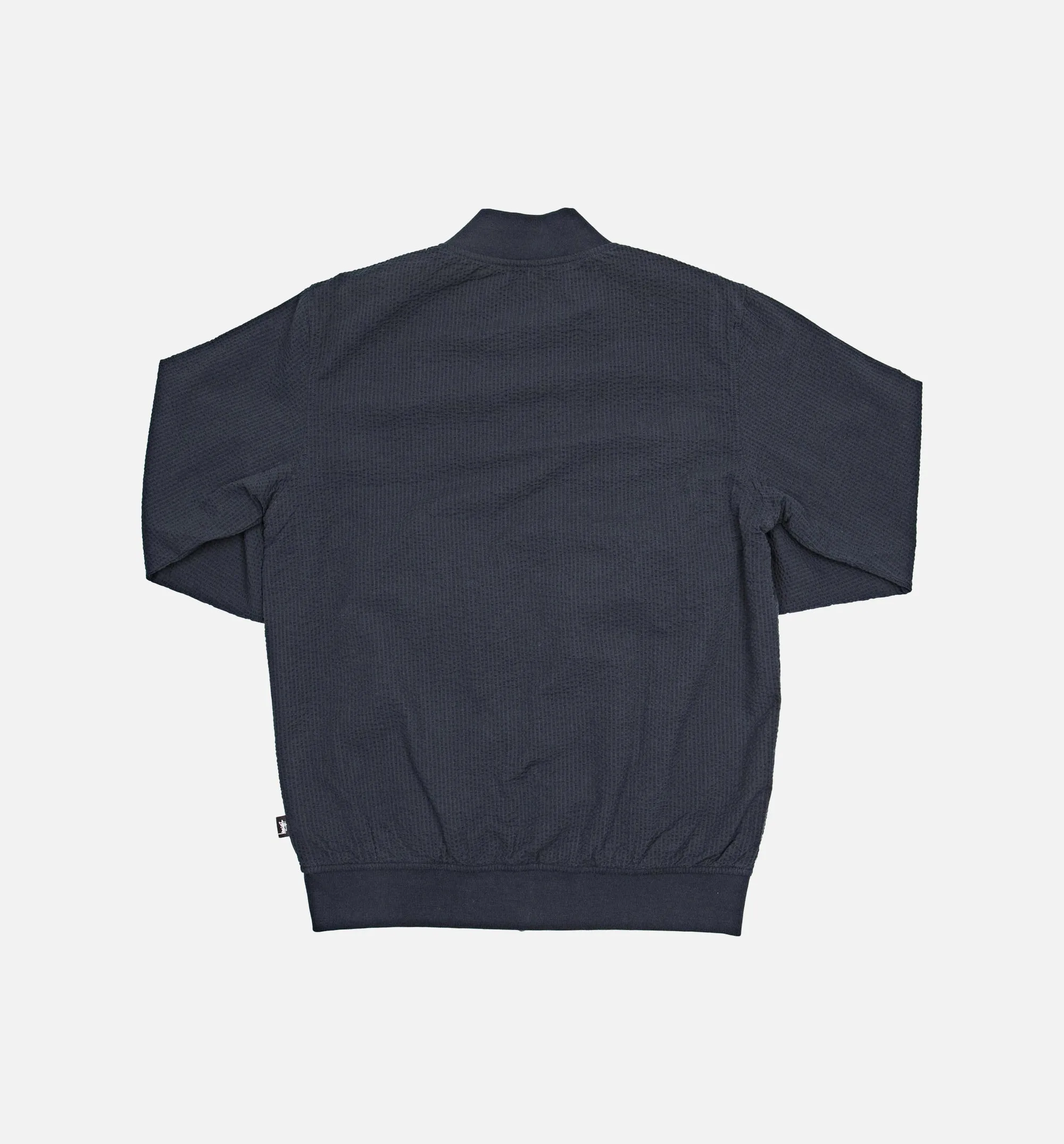 Seersucker Bomber Mens Jacket - Navy