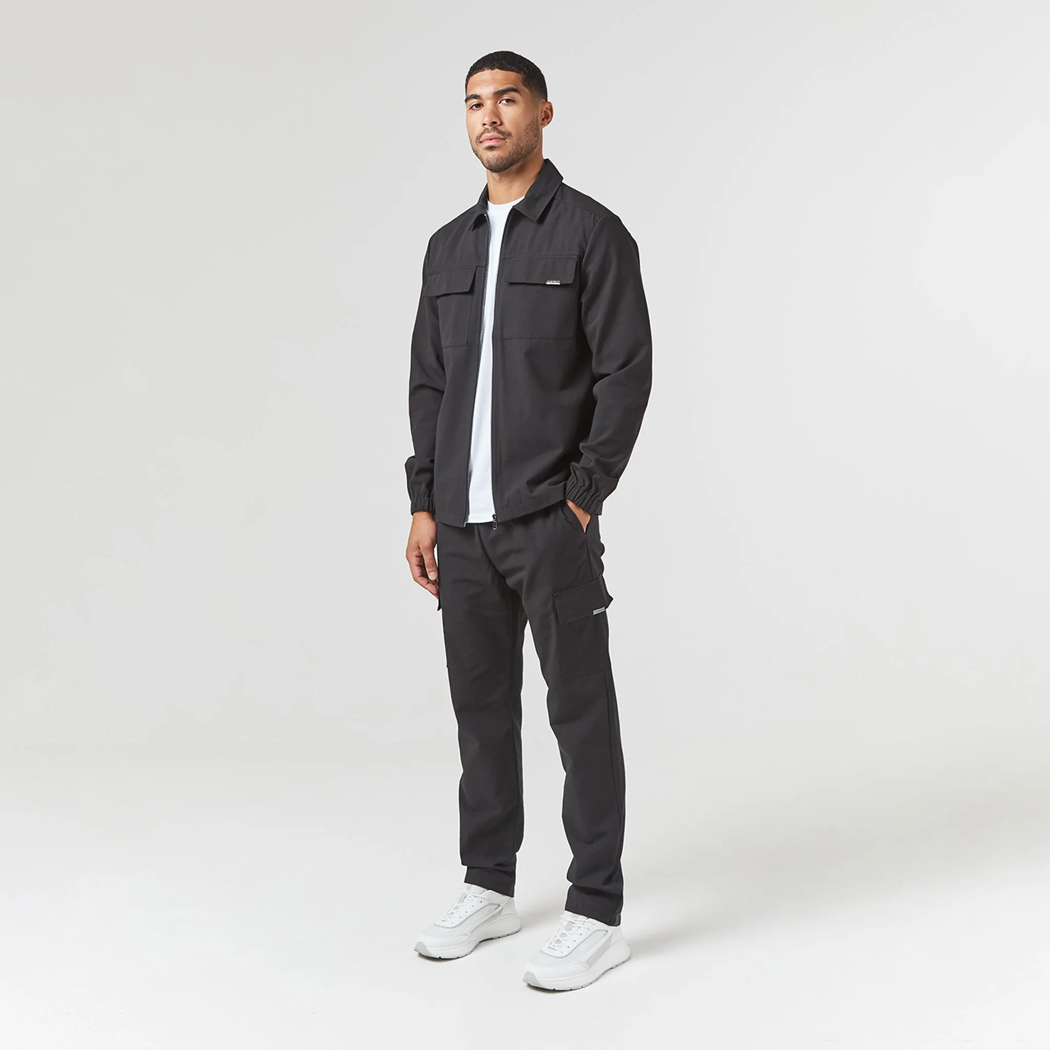 Smart Utility Open Hem Trouser | Black