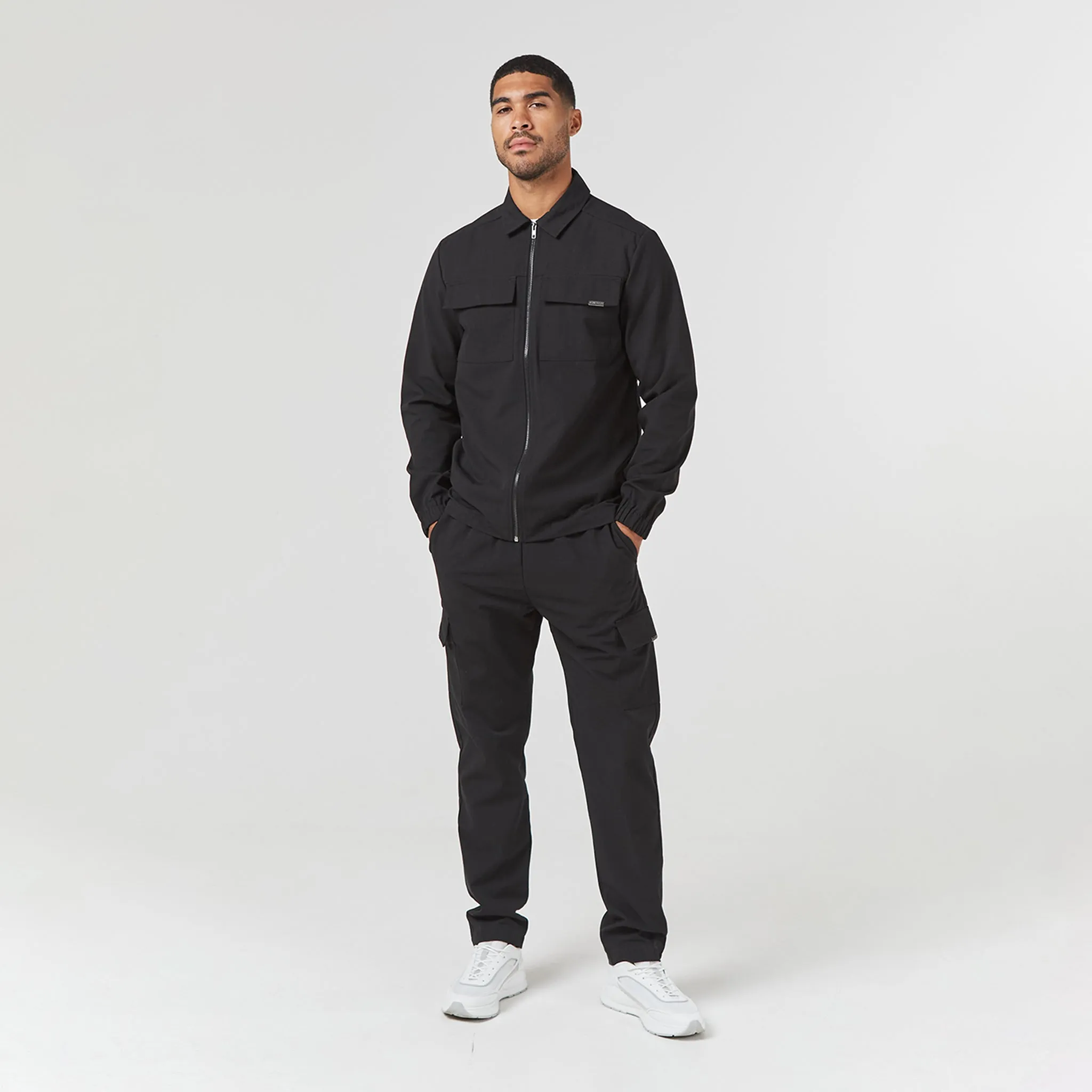 Smart Utility Open Hem Trouser | Black