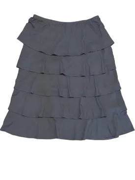 Soft Summer Cobblestone Tiered Ruffle Midi Skirt