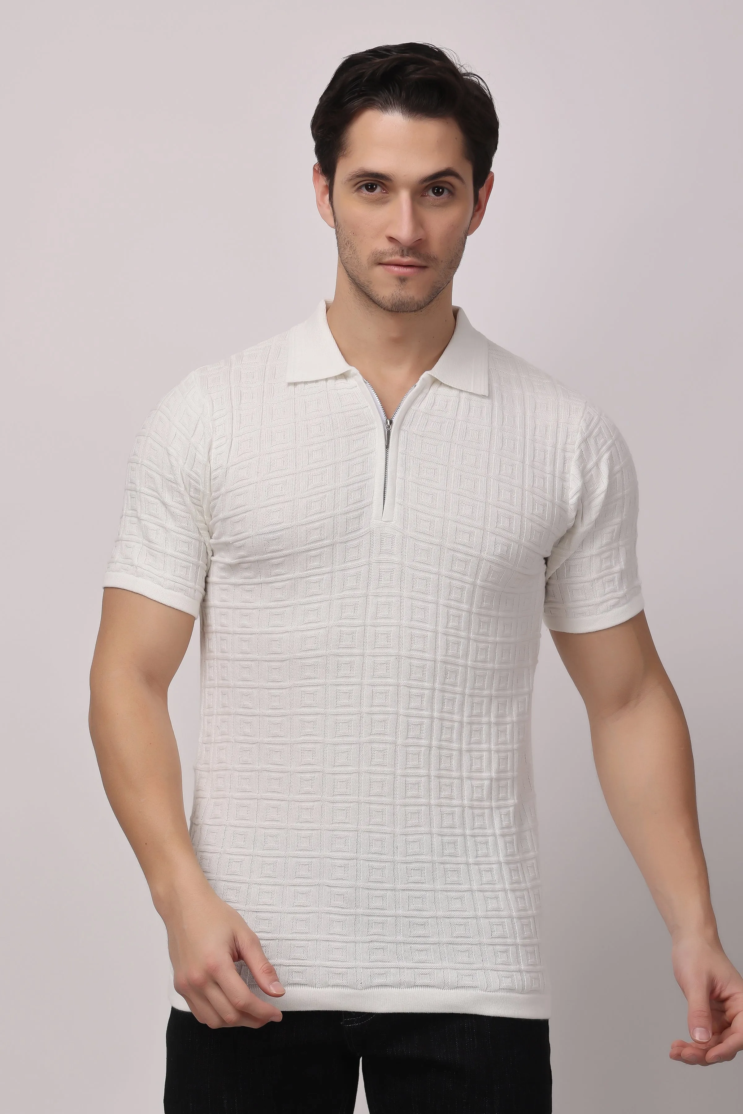 Stylox Solid Polo collar T-shirt FOR MEN