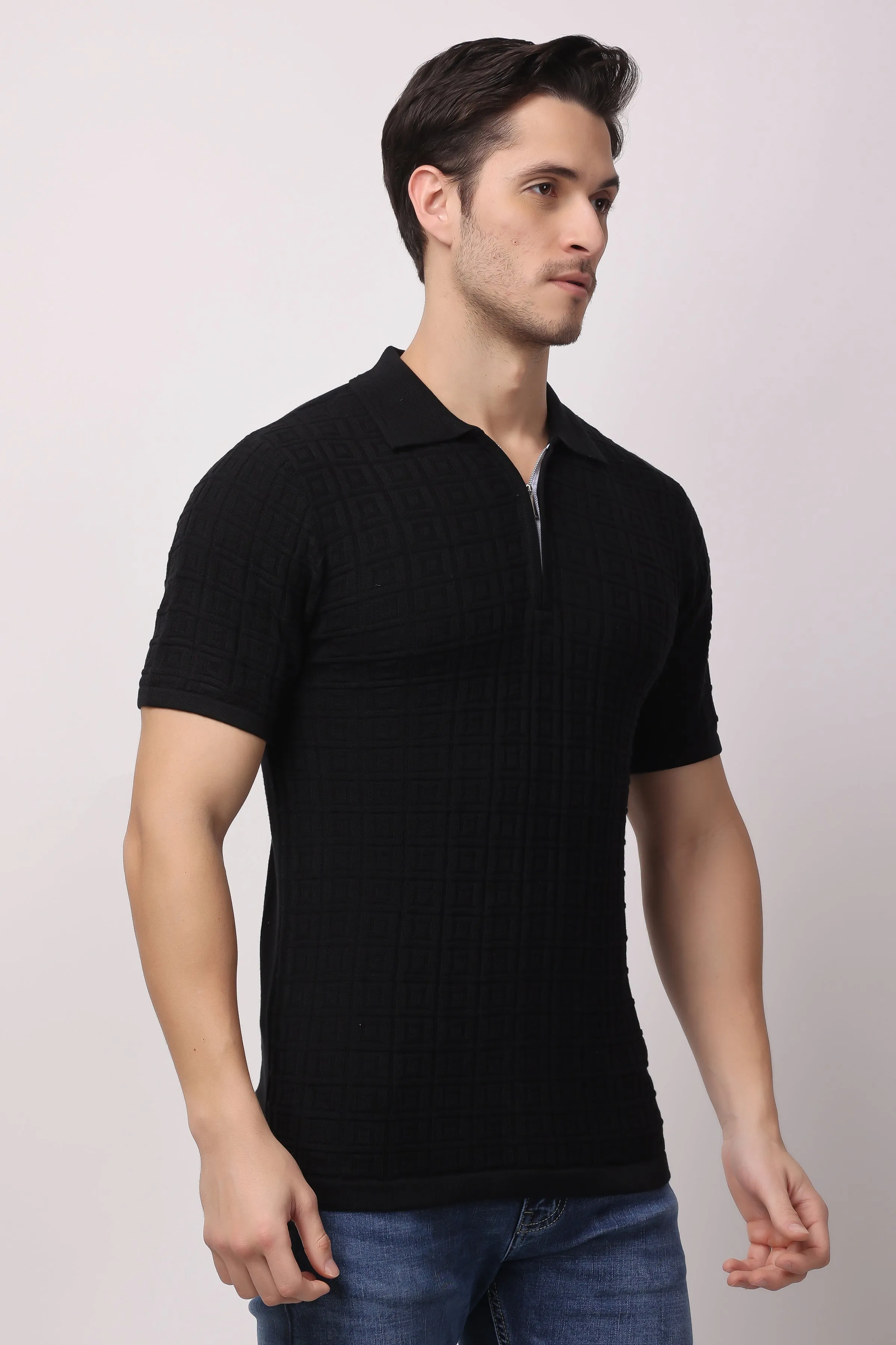 Stylox Solid Polo collar T-shirt FOR MEN