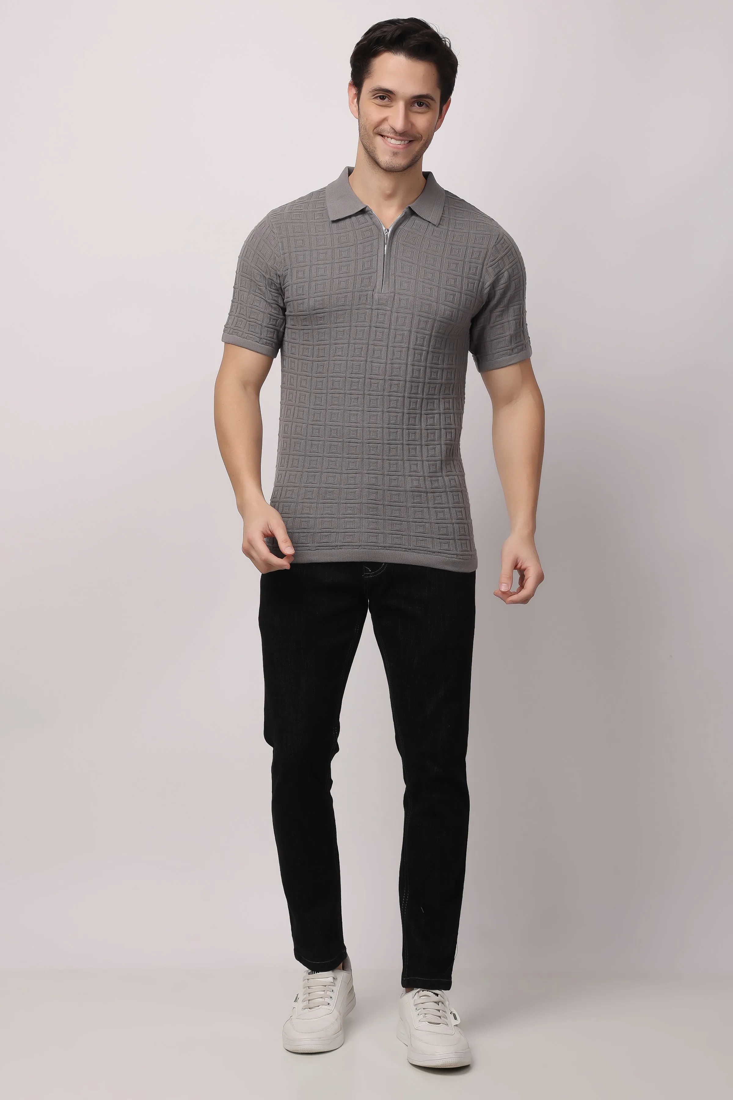 Stylox Solid Polo collar T-shirt FOR MEN