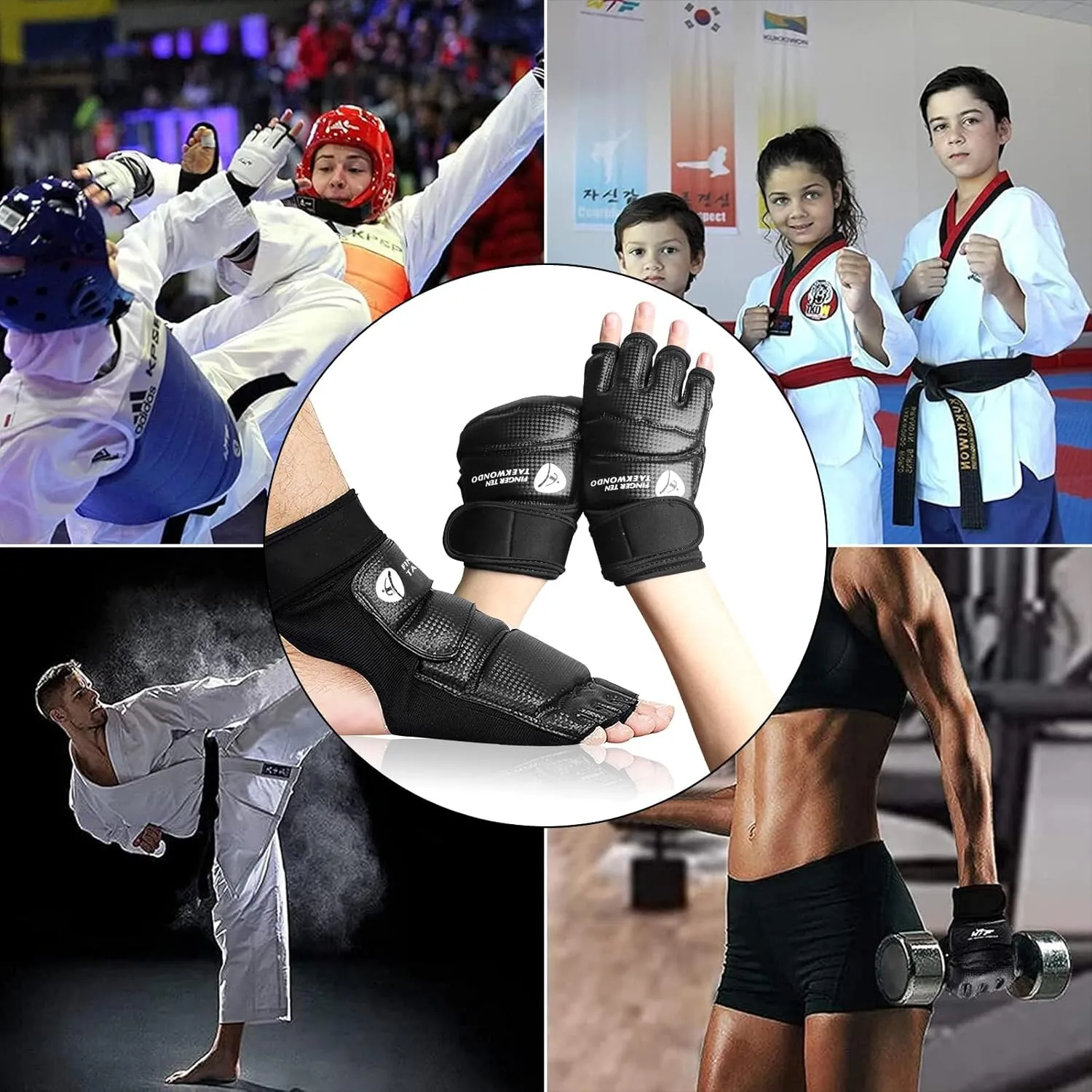 Taekwondo Sparring Gear Gloves and Foot Protectors