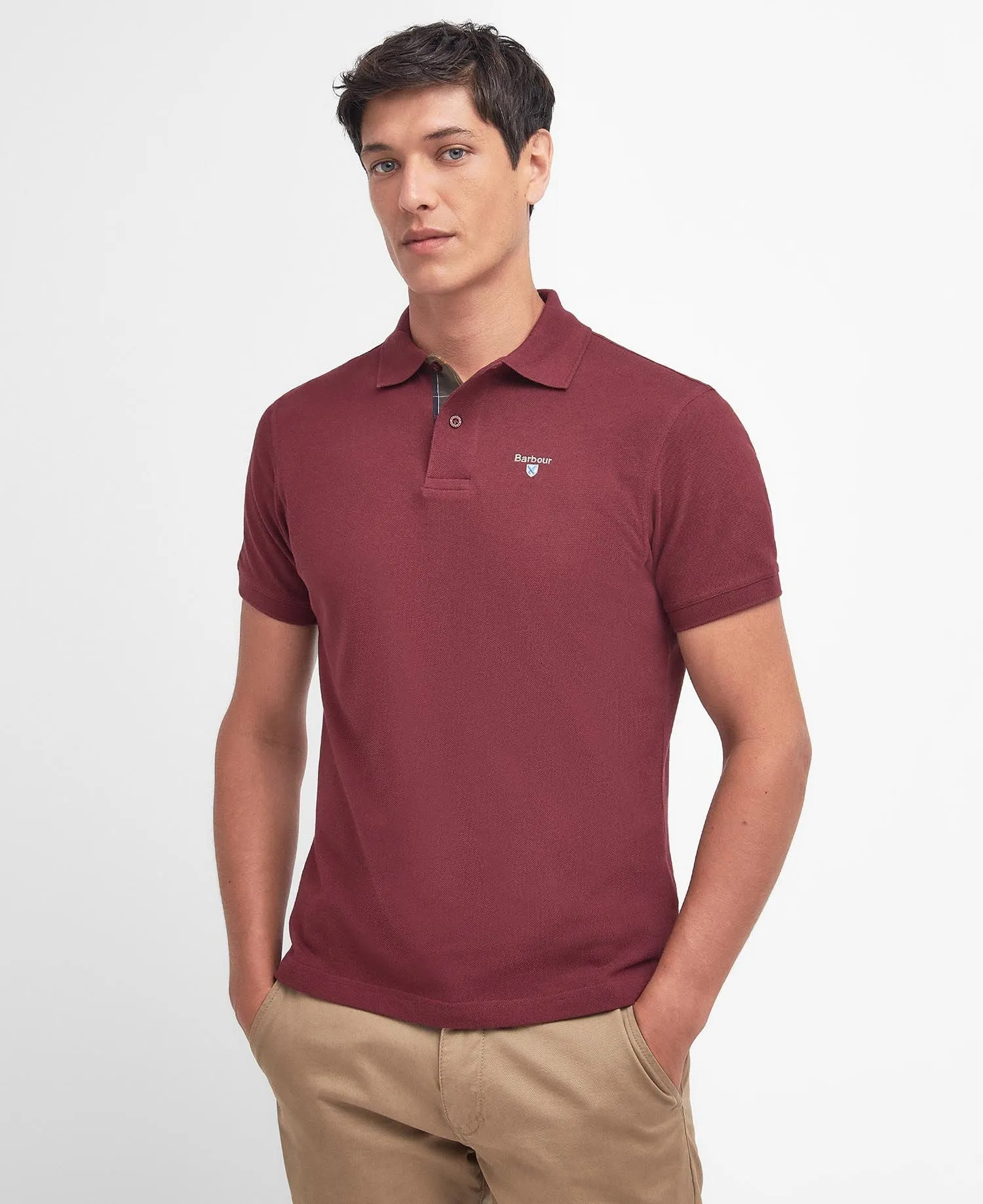 Tartan Pique Polo - Ruby