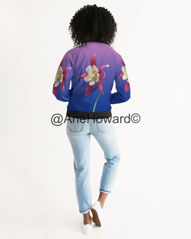 Women's Light Bomber Jacket One Flower