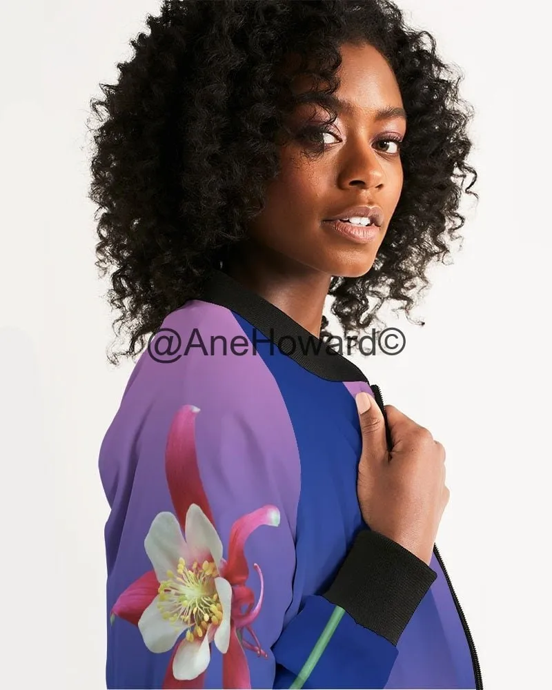 Women's Light Bomber Jacket One Flower