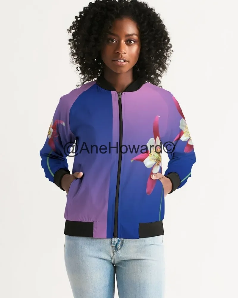 Women's Light Bomber Jacket One Flower